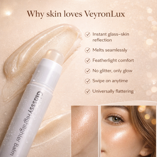 VeyronLux Glassy Highlighter Balm — Instant Dewy Glow Stick